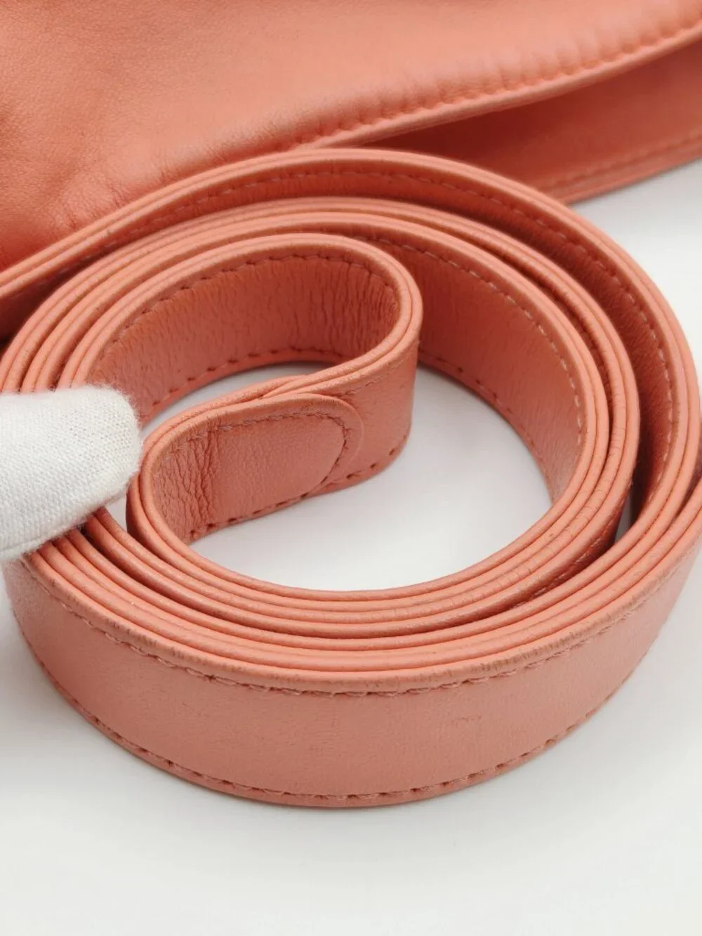 Loewe Vintage Coral Orange Leather Crossbody Shoulder Bag Tassel